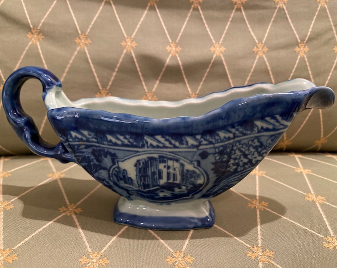 Antique Blue Victoria ware gravy boat