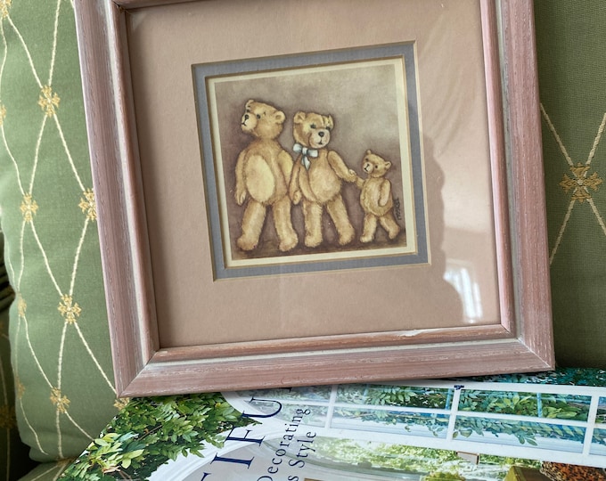 50% OFF Framed matted pink teddy bear picture