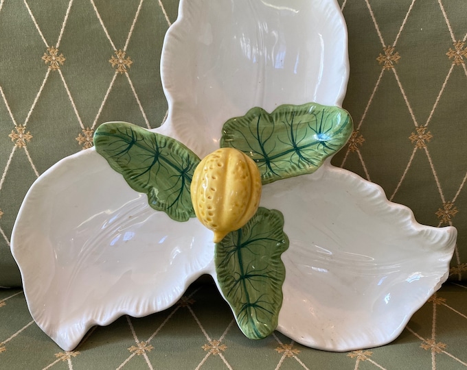 Tiffany & Co Three sectioned white green leaf lemons server, made in Italy