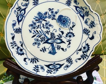 Blue danube 1950s snack plates, blue and white