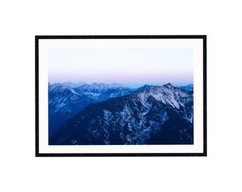 Achensee Tyrol Austria Kolbnjoch Toplview Austria Tyrol Blue Hour Mountain Landscape Nature Art Poster