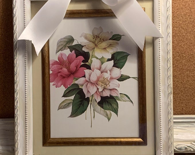 Shabby chic floral framed print