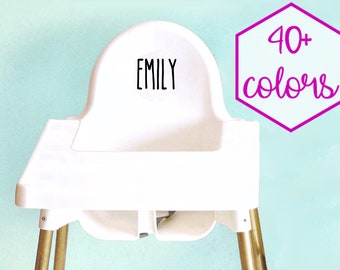 Custom Kid's Furniture Decal Name Sticker Label Kids Room Decor Ideas Gift Rose Gold Silver Plastic Time Out Chair Step Stool Table Children