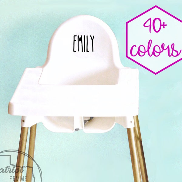 Custom Kid's Furniture Decal Name Sticker Label Kids Room Decor Ideas Gift Rose Gold Silver Plastic Time Out Chair Step Stool Table Children