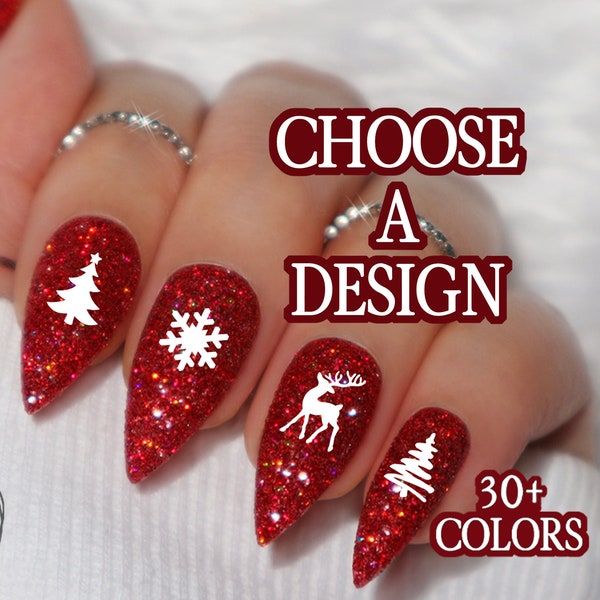 Christmas Nail Stickers Decals Nails Custom Tree Sticker Ideas DIY Decal Art Design Cheap Under 5 Dollars Bucks Five Ten 10 Idea Silver Gold