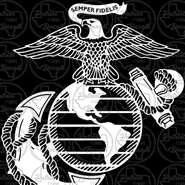 USMC Insignia Decal Logo EGA Decals Eagle Globe Anchor Window Truck Combat Marine Laptop Yeti Roadie Tundra USA War Car Gift Idea Ideas