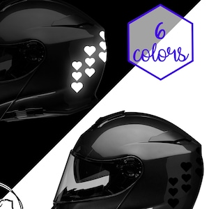 Hearts Reflective Bike Safety Decals Helmet Body Decal Fork Rim Rims Trailer Truck Car Van Scooter Custom Gift Idea Ideas Frame RV Heart