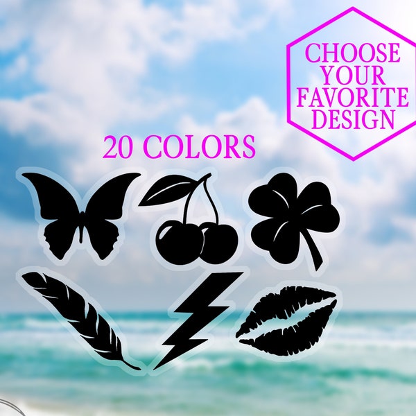 Décalcomanies de bronzage populaires Pochoirs corporels personnalisés Idée cadeau personnalisée Croisière Beach Tatouage Sun Tan Bed Beach Skin Sticker Design Ideas Bolt Lips Kiss