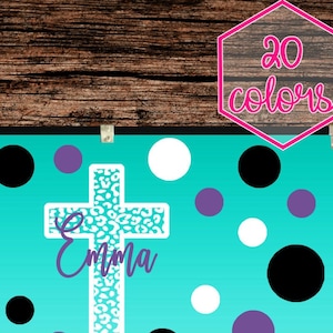 Custom Camp Decal Trunk Decals Cheetah Christian Cross Set Name Design Girls Seward Gift Idea Ideas Vinyl Foot Locker Sticker Gear Decor