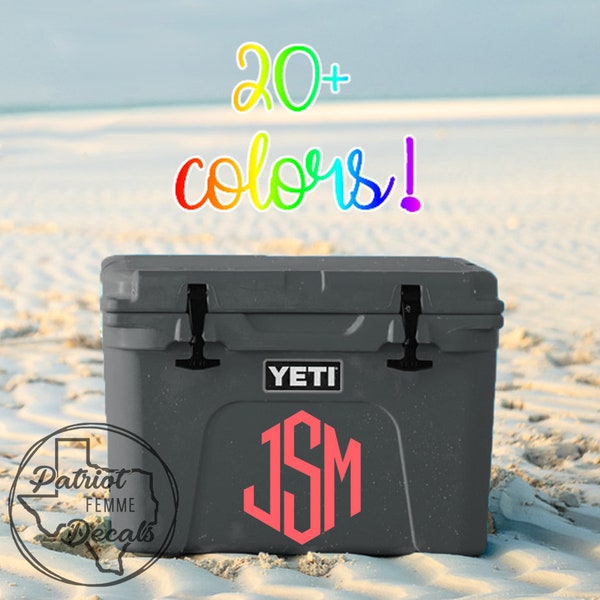 Hexagon Custom Monogram Decal Cooler Name Decals Yeti RTIC Boat RV Party Decor Gift Idea Ideas Large Small Car Tumbler truck vinyl cup