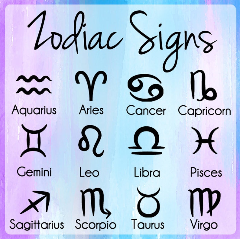 Zodiac Sign Nail Decals Signs Custom Stickers Signs Accent Etsy