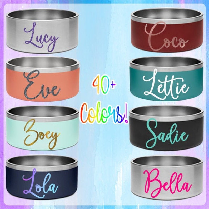 Yeti Dog Bowl Decal Custom Name Dish Sticker Pet Water Food Etsy