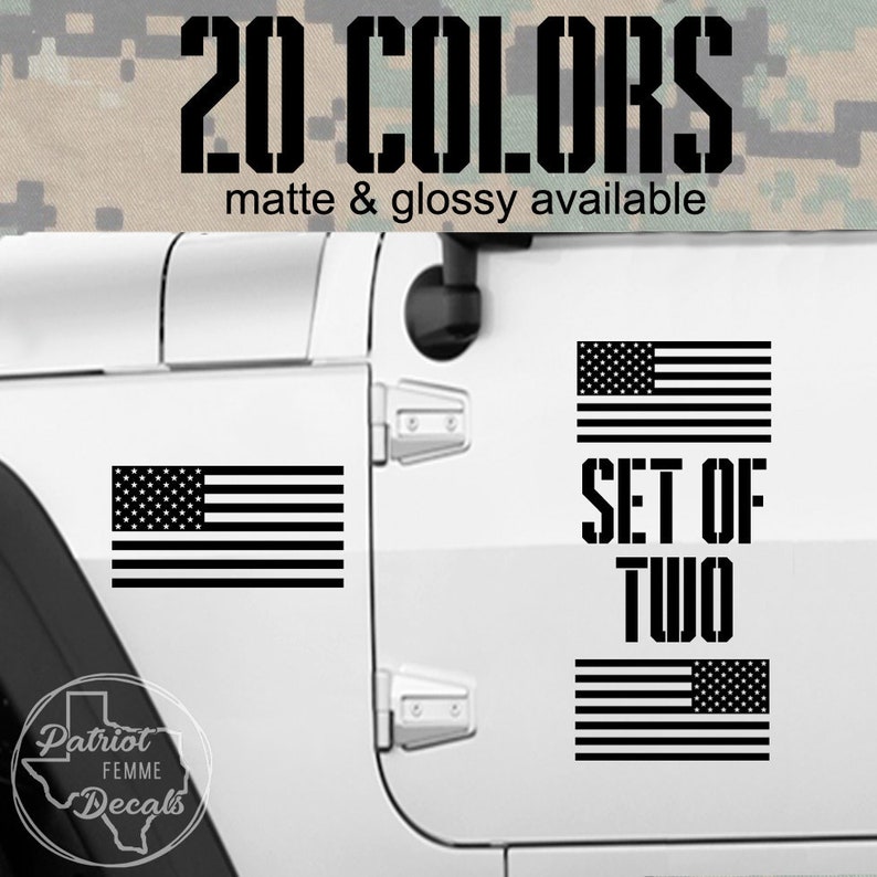 Backwards American Flag Set of Two Vinyl Decal Window Jeep Etsy