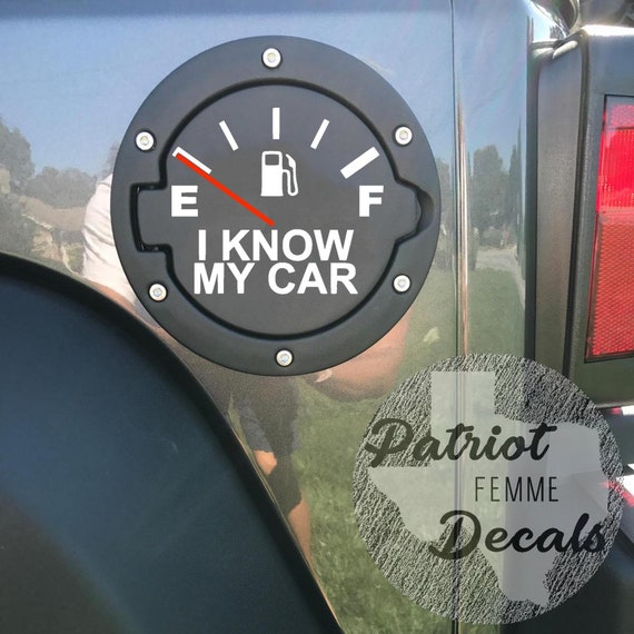 Empty Gas gauge meter funny stick figure Car Phone Laptop Vinyl Decal