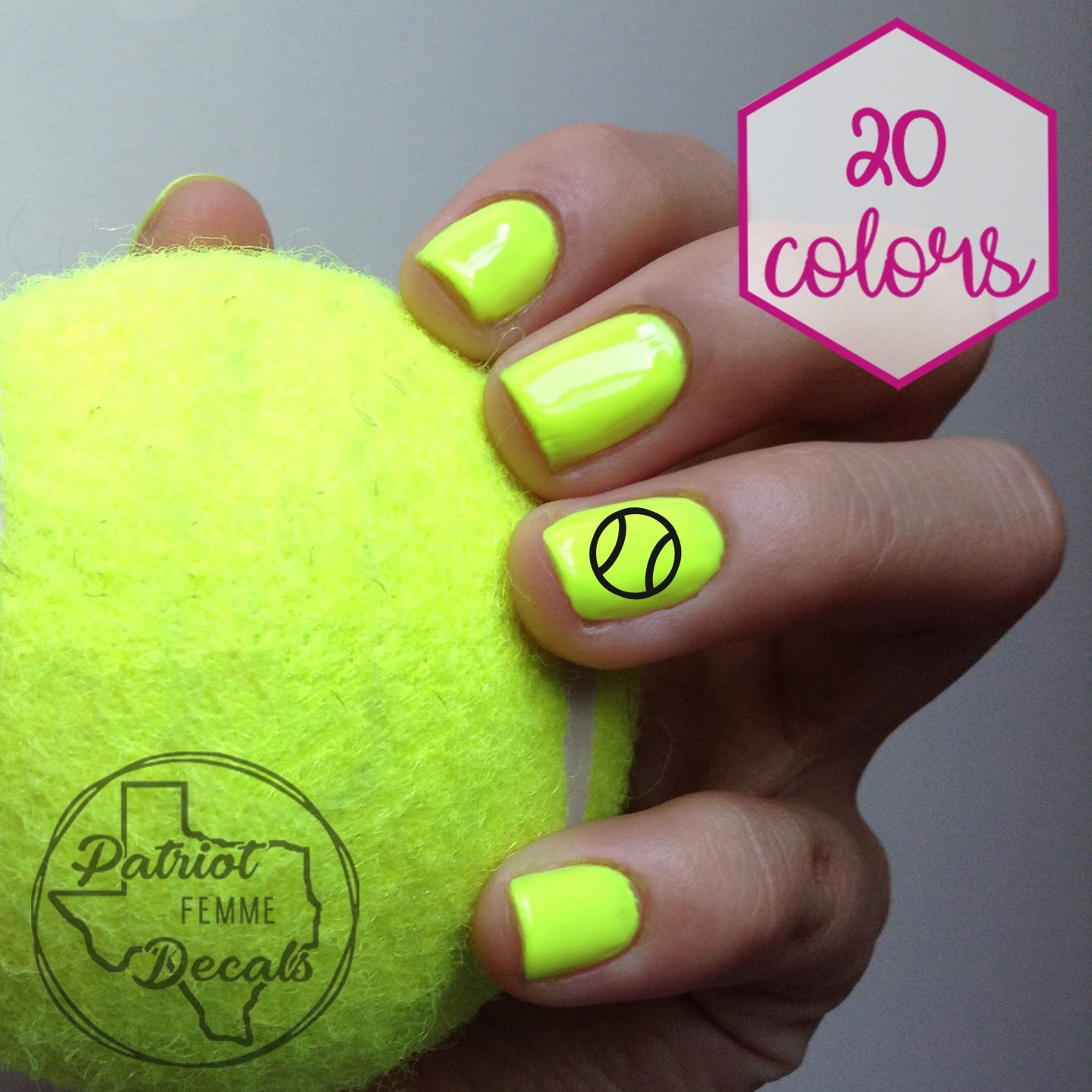 Tennis Nail Decals Nails Custom Decal Sticker Stickers Ball - Etsy