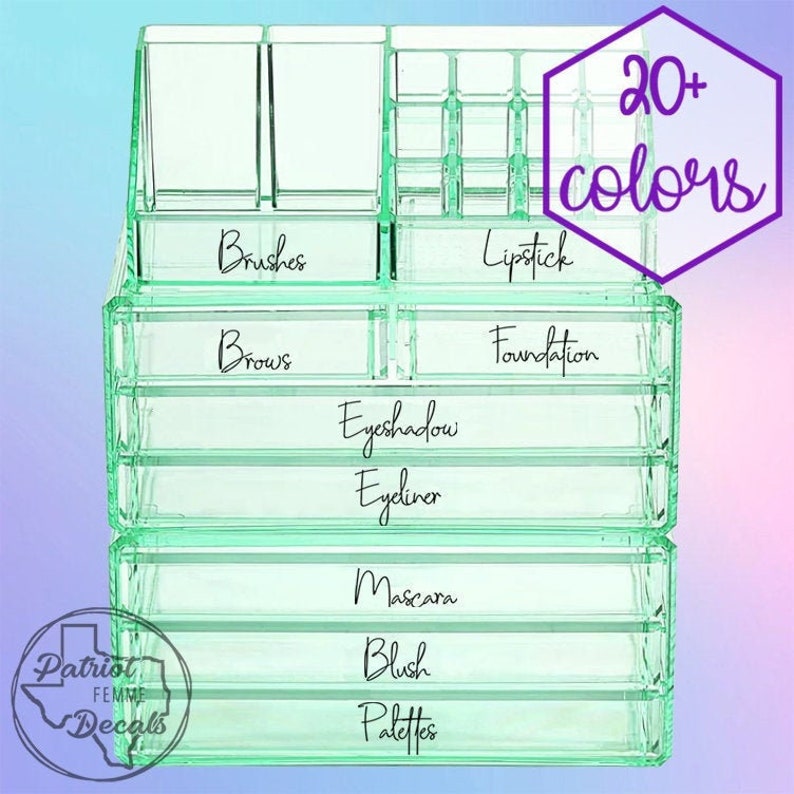 custom makeup organizer drawer labels decal decals label