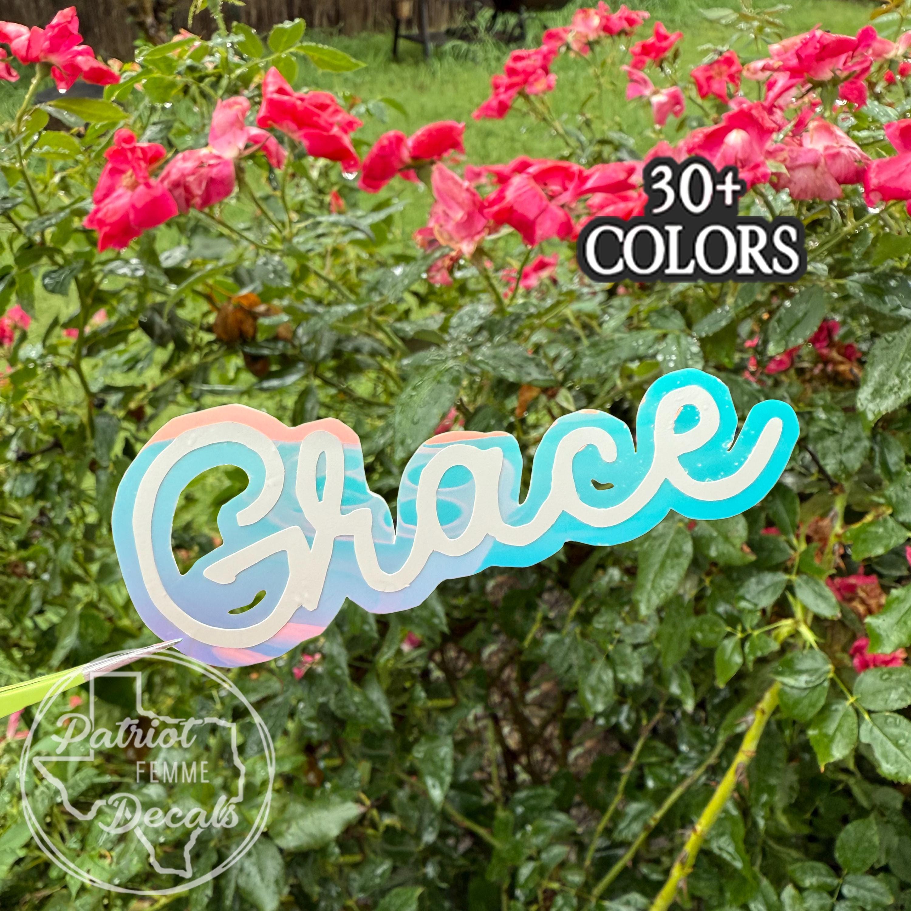 Custom Name Sticker Water Bottle Decal Layered Vinyl Metallic ...