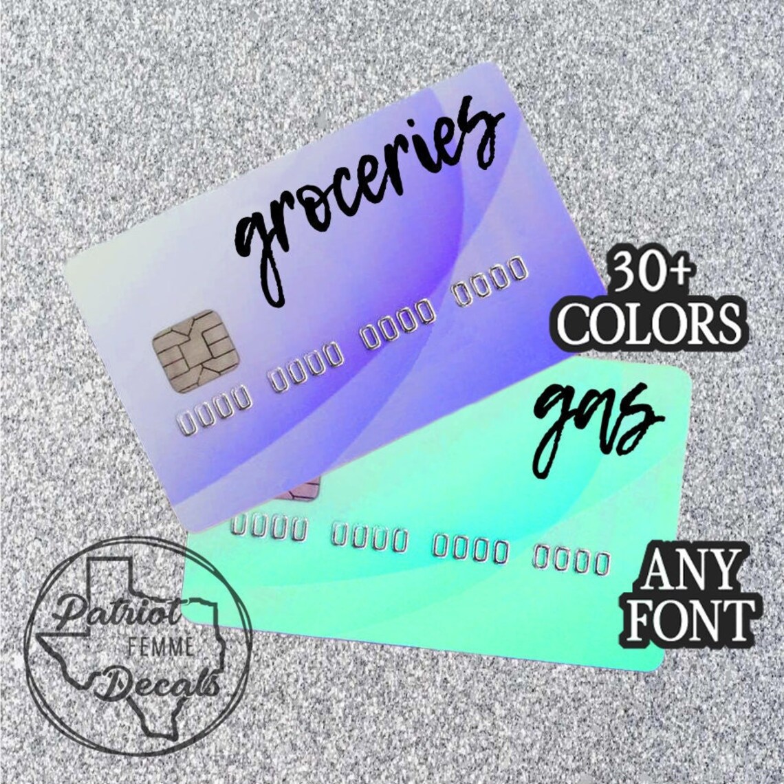 Custom Card Label Decal Credit Debit Decals Budget System Etsy