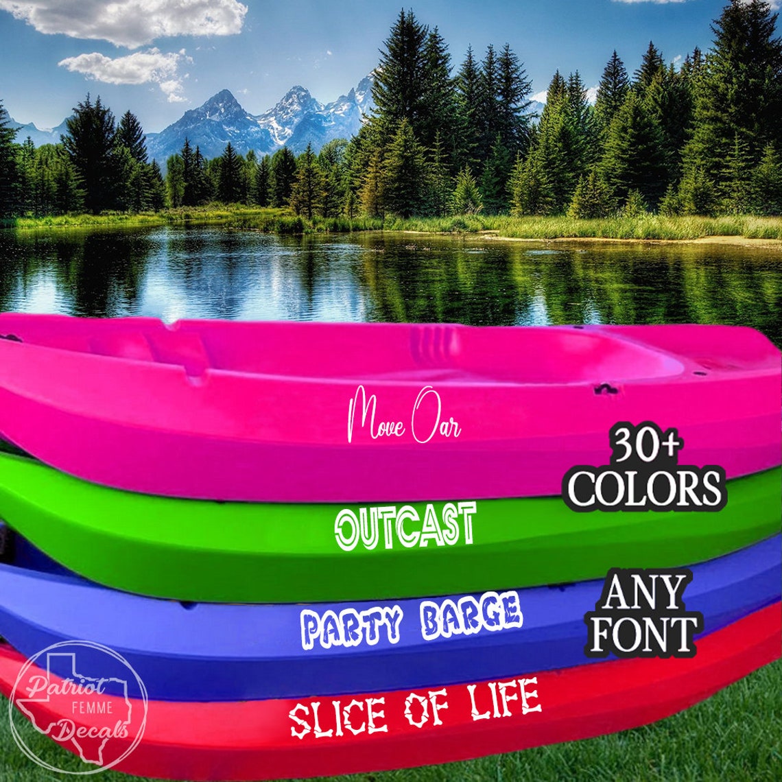 Custom Kayak Decal Name Canoe Sticker Boat Names Jet Ski Skis Etsy