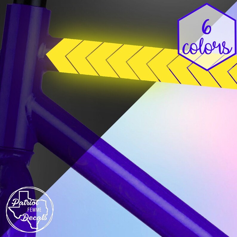 Chevron Reflective Bike Safety Decals Helmet Body Decal Fork Etsy