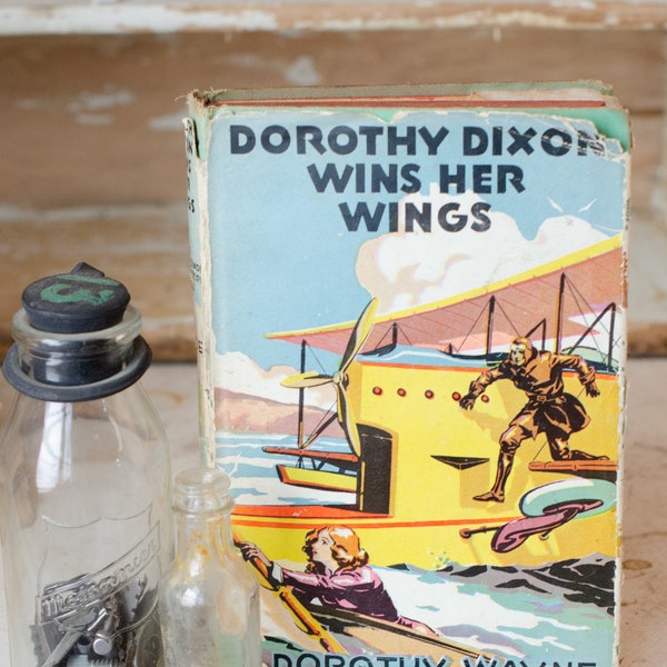 Vintage Dorothy Dixon Wins her Wings Book by Dorothy Wayne / Antique, Vintage, Books, Shelf Decor, Airplane, Aeronautics, Pilot Gift