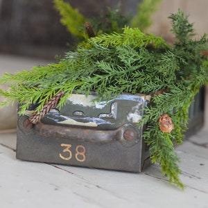 Vintage Olive Green Metal Tool Box Drawer: Industrial Storage