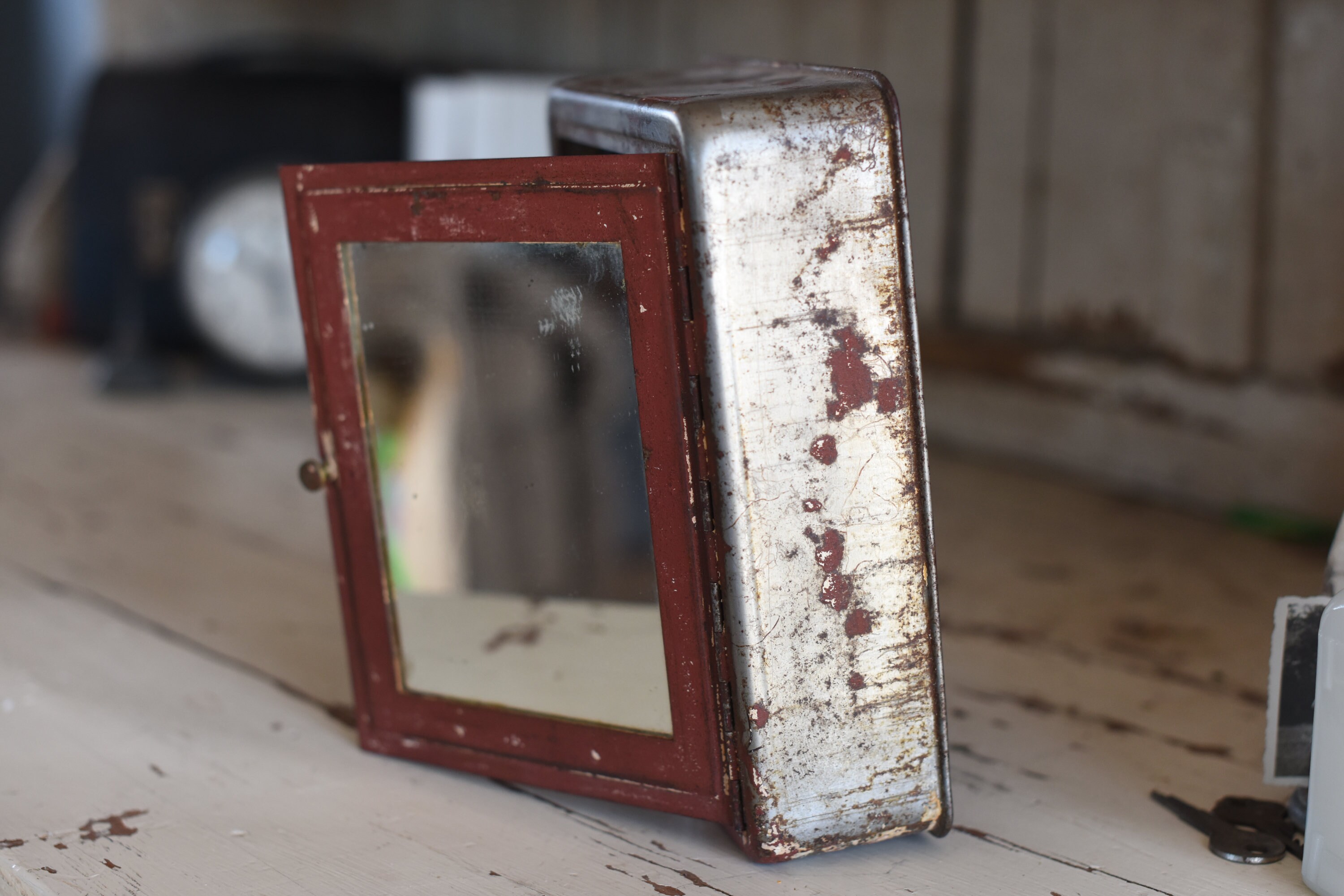 Vintage Small Medicine Cabinet With Mirror / Antique, Rust, Industrial ...