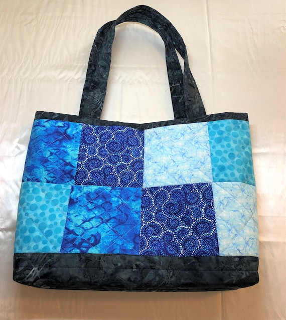 Patchwork Quilt Bag Blue | Etsy
