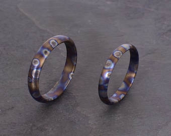 Oxidized titanium ring, wedding rings, fit comfort ring, anallergic, waterproof