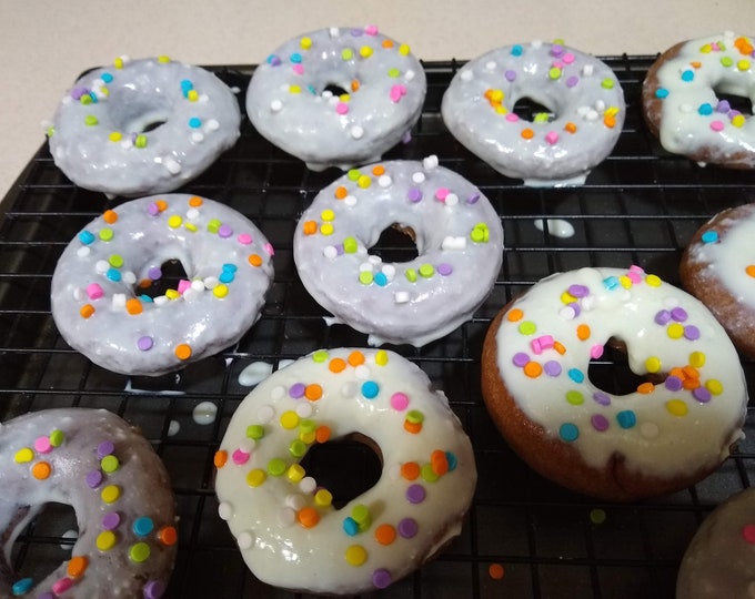 yogurt frosted doggie donuts