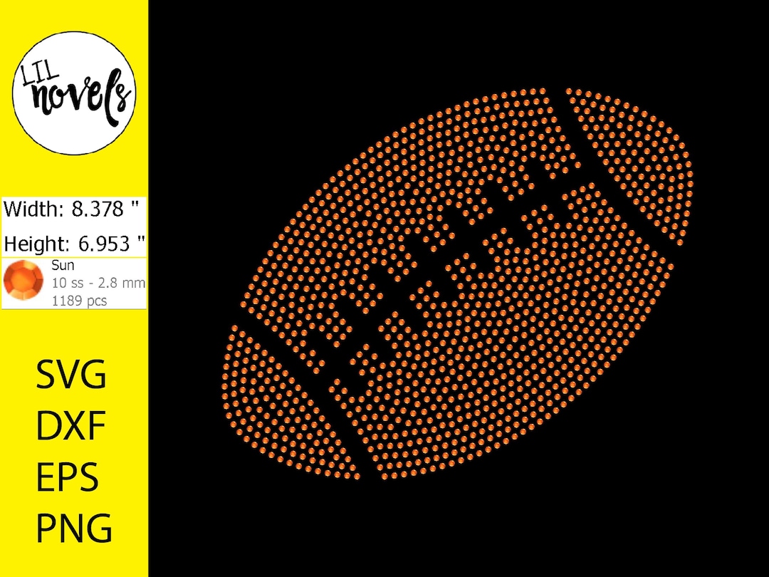 Football Rhinestone Template SVG | DXF | EPS Cricut, Silhouette | (1225 ...