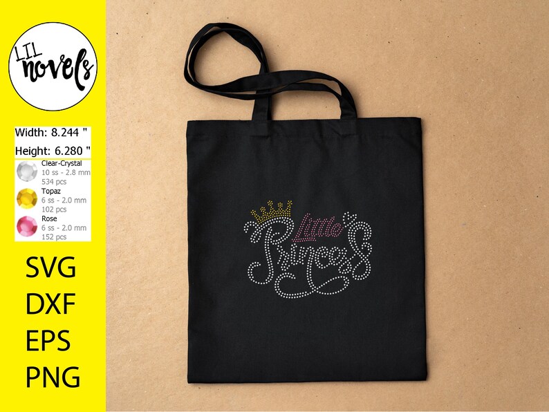 Princess Rhinestone Svg Little Princess Rhinestone Template SVG | DXF | EPS Cricut, Silhouette ...