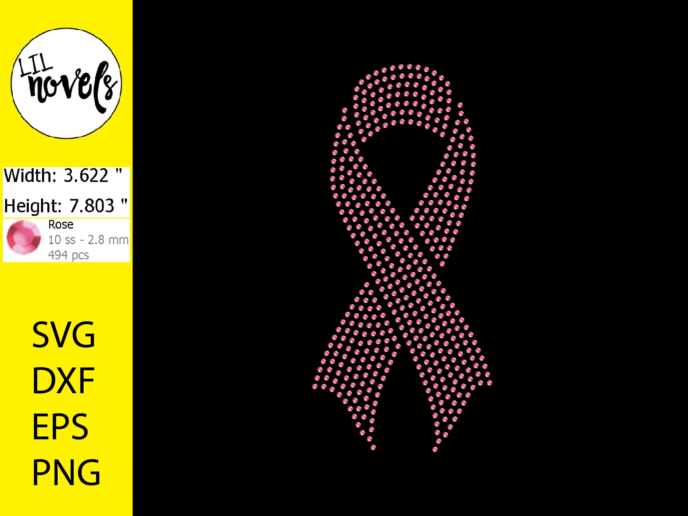 Cancer Ribbon Rhinestone Cancer Ribbon Rhinestone Template SVG | DXF | EPS Cricut, Silhouette ...