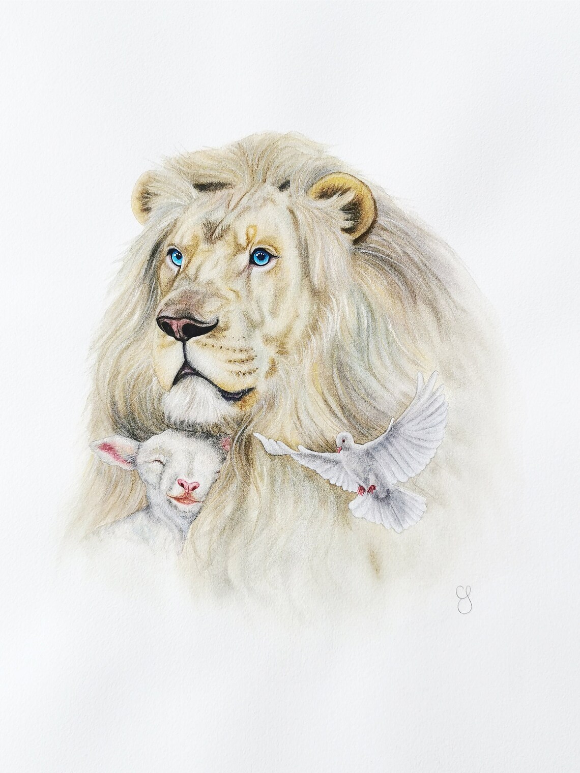 The Lion the Lamb and the Dove Holy Trinity Christian Faith Etsy