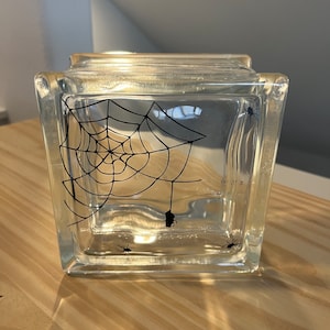 Spider and Web Glass Block