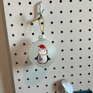 Winter Penguin Frosted Ornament