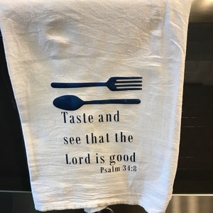 Psalm 34:8 Tea Towel