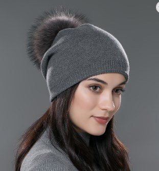 Cashmere double pom pom hat, Beanie, Knit hat, real fur pom pom hat, cozy  and super soft women winter hat