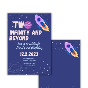 Two Infinity & Beyond Birthday Invitation