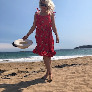Helena | Ruffle Collar Dress | Floral Dress | Handmade Dress | Crepe Dress | Picnic Dress |
