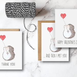 Carte de remerciement aquarelle, carte d'amour hérisson aquarelle, carte pliable avec enveloppe (carton de remerciement A6) carte cadeau animal