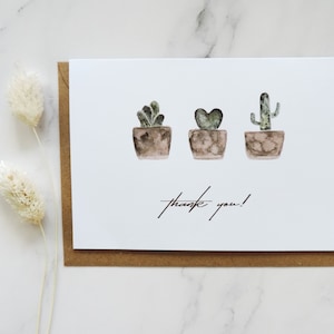 Aquarelle Cactus Card, Carte de remerciement, carte de vœux avec enveloppe, carte pliable (carton A6), pour maman meilleure amie petite amie épouse
