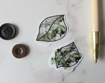 Leaf Sticker Set - Cute Aquarell Plant Stickers - Planner Stickers - Diary Stickers - Cute Stickers