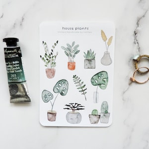Potted Plant Sticker Sheet, House plant stickers, botanic sticker, bullet journal ideas