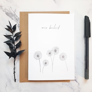 Dandelion condolences card, greeting card with envelope (A6 greeting card), Sympathy card, funeral, discreet mourning card