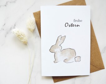 Aquarelle Oster Karte mit Umschlag, Wasserfarbe Frohe Ostern Karte, klappbare Karte  (A6 B-Day card), Fest Karte