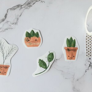Pflanzen Sticker Set, Süße Topfpflanzen Aufkleber, Kawaii Planer Sticker, Kalender und Bullet Journal Ideen, Basteln und Geschenke