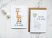 Aquarelle Baby Card, watercolour birth card, elephant, giraffe, foldable card with envelope (A6 B-Day cardboard) welcome card newborn 