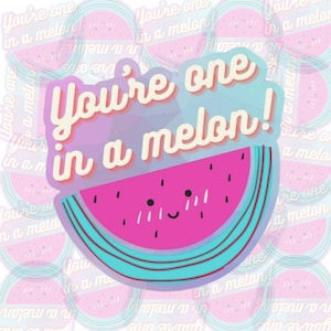Watermelon sticker, cute fruit vinyl sticker, waterproof water bottle sticker, laptop sticker with cute quote