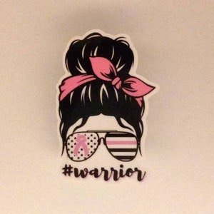 Breast Cancer Warrior Sticker: Waterproof Laptop Decal bild 4